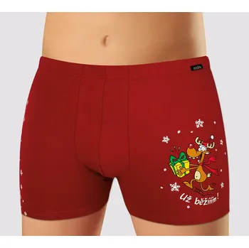 Pánské oblečení Pánské Vánoční boxerky Andrie Sob Barva: Červená, Velikost: 50/52