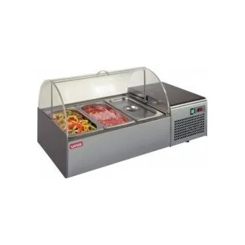 Chlazení Pultová chladící vitrína RHEIN - 8 VARIANT, Provedení levý 1000mm, 3x GN 1/3, s plexi nástavbou