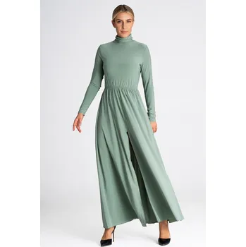 Dámské šaty Světle zelené maxi šaty s rolákem M936 Olive Velikost: XL