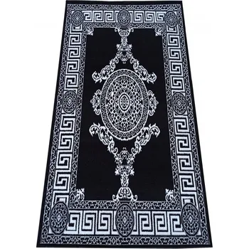 Koberec Kusový koberec SOHO-11 bíločerný Černá Ornamenty Do 0,9cm SOHO 30/30/150 200x290