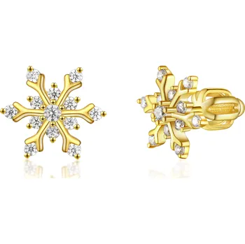 Náušnice Olivie Stříbrné náušnice SNĚHOVÁ VLOČKA GOLD 7928 Ag 925; ≤1,7 g.