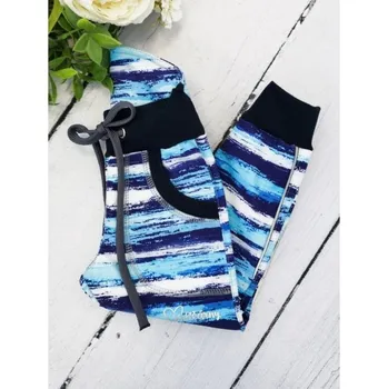 Kulišárny softshellové kalhoty zimní - Blue Bars 98/104