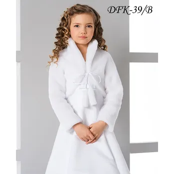 Dívčí šaty Dětský plyšový svatební kabátek DFK-39/B Barva: černá, Vybraná velikost: velikost 158