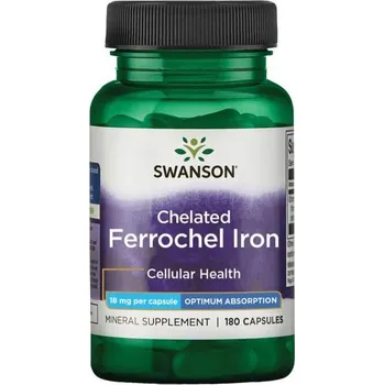 Swanson Ferrochel Iron, (železo chelát), 18 mg, 180 kapsl