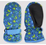 Noviti Dětské zimní lyžařské rukavice, palčáky - chlapecké - modré - dinosauři, velikost: 16cm