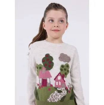 Dívčí svetr dětský svetr s vypleteným obrázkem Mayoral 4303-80 velikost 98