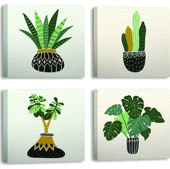 Obrazy v sadě 4 ks 30x30 cm Plants – Wallity ID_1556332