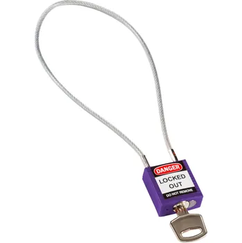 Visací zámek Compact Cable Padlock Purple 40cm KD