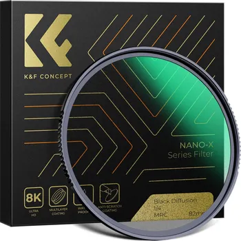 K&F 77MM Nano-X Black Mist Filter 1/4, HD, Waterproof, Anti Scratch, Green Coated