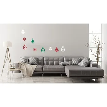 Samolepící dekorace Lepy.cz Samolepka na zeď/okno Vánoční set Barevná varianta: Tmavě šedivá