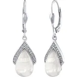 Stříbrné náušnice Devecia s pravým měsíčním kamenem a Brilliance Zirconia JST15546EMS