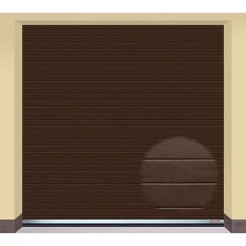 Garážová vrata AMPEL s.r.o. Sekční garážová vrata HNĚDÁ RAL 8014 L 305×305 cm s elektrickým pohonem - Montáž svépomocí