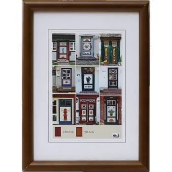 Rám na obraz Dřevěný fotorámeček NEW YORK 13x18 tmavě hnědá kph