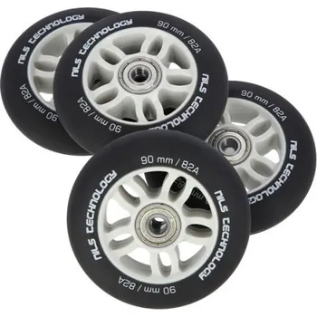 Kolečkové brusle Nils Extreme Kolečka PU 90x24, Černá matná, Ložiska ABEC 9