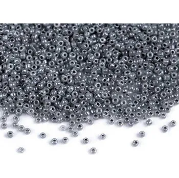 Dětské navlékací korálky Rokajl 2 mm 50g šedý