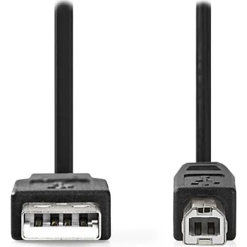 Notebook Nedis USB na USB-B 2m Kabel, USB 2.0, zástrčka A - zástrčka B, 2m, černý CCGL60100BK20
