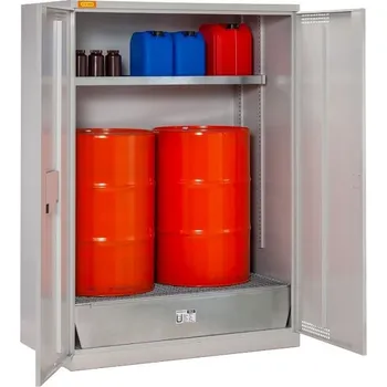 CEMO Kovová skříň na 200 l sudy 14/20 s kovovou záchytnou vanou(11566)