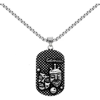 Souprava šperků MPM Přívěsek černý z chirurgické oceli Pendant 8149, Silver