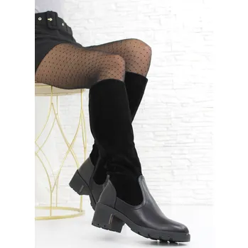 Dámské kozačky Farfalla Vysoké černé kozačky 98005B Velikost: 37