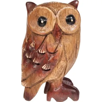 Soška Sova dřevo thai 11 cm