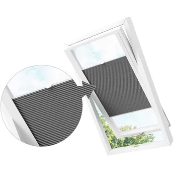 Roleta ZEBRA-SHOP Plissé pro střešní okno Velux MK 06 tmavě šedá PM05/bílý profil