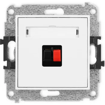 Elektrická zásuvka KARLIK Zásuvka pro reproduktor Barva: Matná bílá