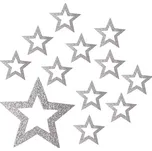 Hvězdy s glitrem 5 cm, 12 ks stříbrné