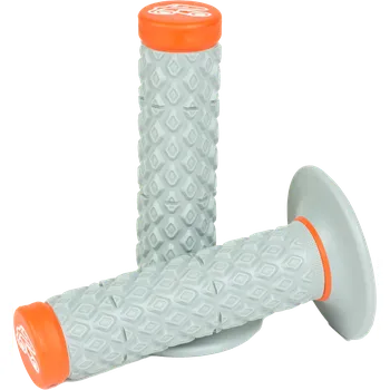 Motokrosové rukojeti - gripy RENTHAL DUAL COMFORT SOFT/FIRM G208 ŠEDÁ/ORANŽOVÁ (Rukojeti na řidítka, ručky na moto)