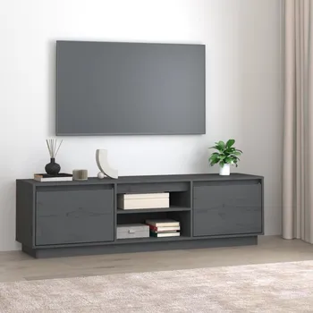 Televizní stolek vidaXL TV skříňka 140 x 35 x 40 cm masivní borové dřevo [814315] Barva: Šedá