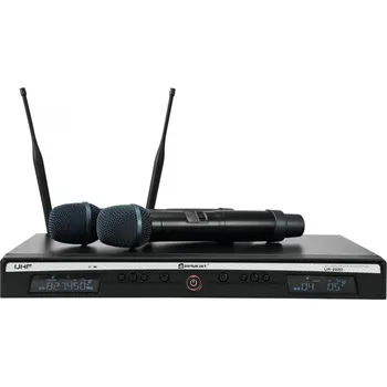 Mikrofon Relacart UR-222D, 2-kanálový bezdrátový mikrofonní set 823-832 MHz + 863-865 MHz