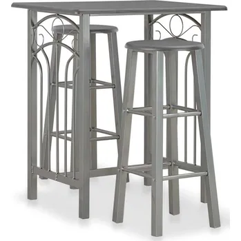 vidaXL 3dílný barový set dřevo a ocel [240095] Barva: antracitová a šedá