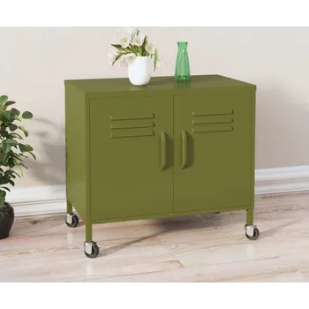 Policová skříň vidaXL Úložná skříň 60 x 35 x 56 cm ocel [336265] Barva: Olivově zelená