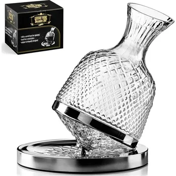 Žertovný předmět Rotující křišťálová karafa na víno 360° - dekantér