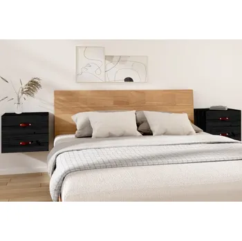 Noční stolek vidaXL Nástěnné noční stolky 2 ks 50x36x40 cm [820985] Barva: Černá