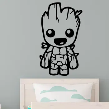 Samolepící dekorace Živá Zeď Samolepka na zeď Groot Strážci Galaxie Barva: černá