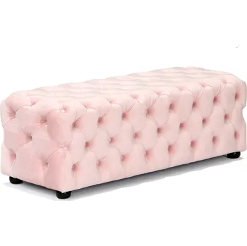 Křeslo Exkluzivní sametová pufa LONGORIA Chesterfield růžová