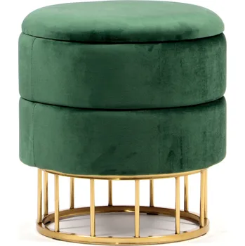 Taburet Sametová taburetka BASKO - zelená