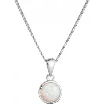 Náhrdelník Náhrdelník se syntetickým bílým opálem kulatý 12077.1 white