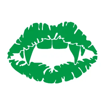 Samolepící dekorace Pusa 005 upíří polibek (12 - zelená) SAMOLEPKA NA AUTO, NÁLEPKA, FÓLIE, POLEP, TUNING, VLASTNÍ TEXT, TISK, AUTOSAMOLEPKY.cz, POLEPY, OBRÁZEK, LOGO, 3D STICKERS