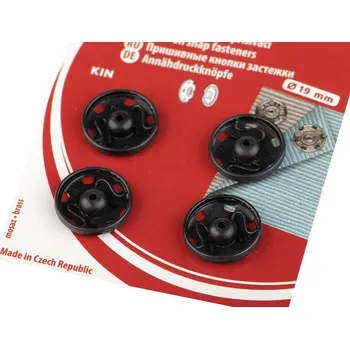 Kovové patentky / stiskací knoflíky Varianta: 9/19 mm 7 černá, Balení: 1 karta
