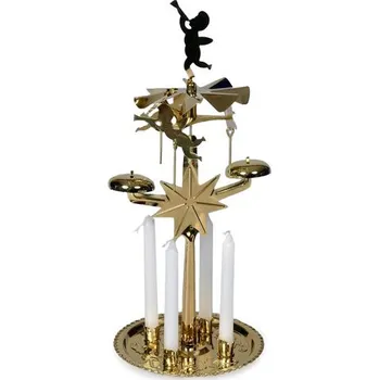 Vánoční svícen Andělské zvonění se 4 svíčkami 595883 zlaté 30 cm