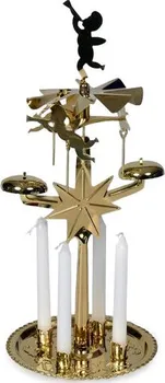 Vánoční svícen Andělské zvonění se 4 svíčkami 595883 zlaté 30 cm