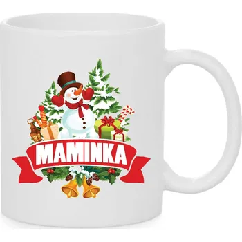 Vánoční hrnek - Vánoční sněhulák pro maminku Barva: Bílá