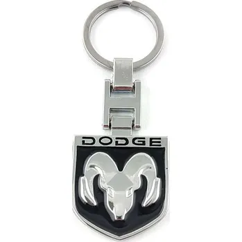 Přívěšek na klíče DODGE černý kovový, včetně kroužku na klíče