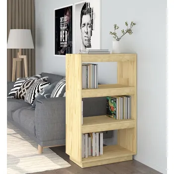 vidaXL Knihovna / dělicí stěna 60 x 35 x 103 cm masivní borovice [810868] Barva: Přírodní