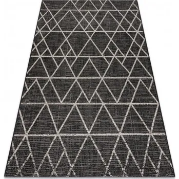Koberec Eoshop KOBEREC SIZAL FLOORLUX 20508 Černá / stříbrný TROJÚHELNÍK (Velikost: 60x110 cm)