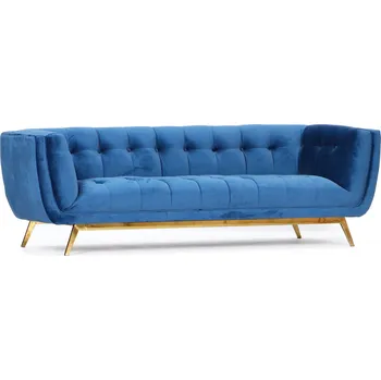 Pohovka Čalouněná pohovka na zlatých chromovaných nožičkách ECLESIO - modrá