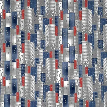 Úplet B0093 šedý, barevné mrakodrapy, š.170