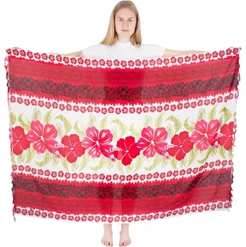 Šátek Sarong / pareo / plážový šátek Hibiscus Pink