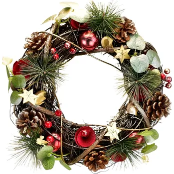 Věnec Ratanový věnec s eukaliptovými větvičkami Ø30 cm